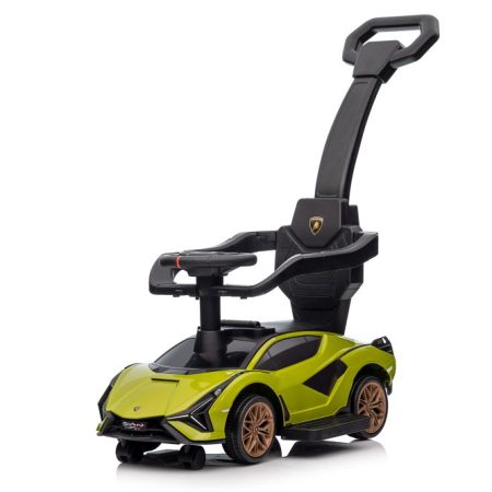 Gyermek autó vezetőrúddal Lamborghini Sian zöld