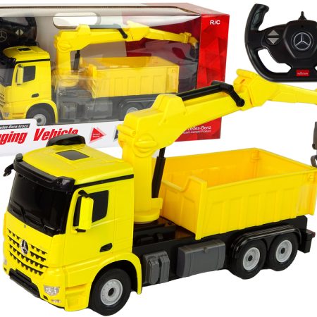 Sárga távirányítós Mercedes Rastar R/C Grab Truck