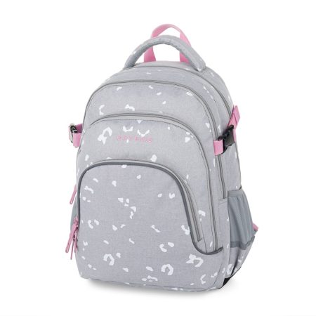 Diákhátizsák OXY SCOOLER Grey geometric Pink style