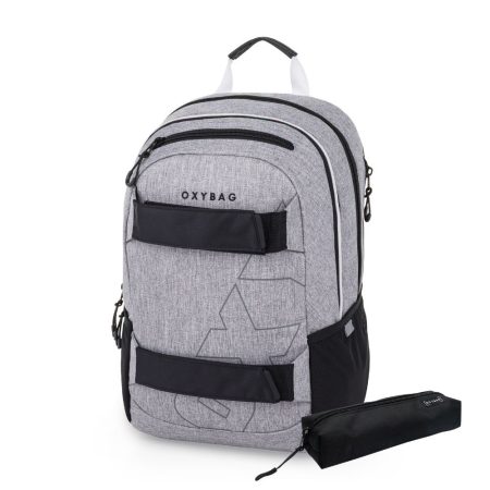 Diák hátizsák OXY Sport Grey Melange + ingyenes tolltartó