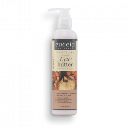 Cuccio Ultrakönnyű Testvaj Vaníliával és Cukorral - Lyte Butter Ultra Sheer Vanilla Bean & Sugar (237 ml)