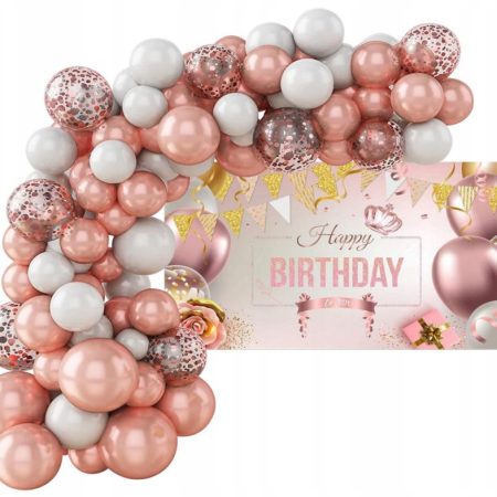 Léggömbfüzér XXL ROSE GOLD rózsaszín 100 db