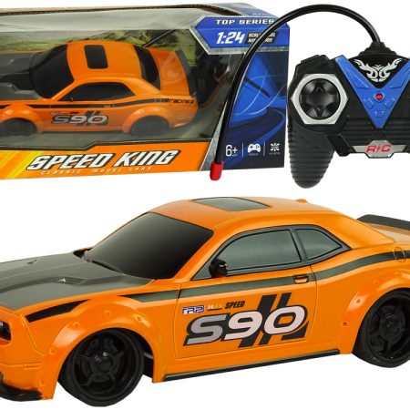 1:24 távirányítós elektromos sportautó – narancssárga versenyzés 27 R/C pilótával