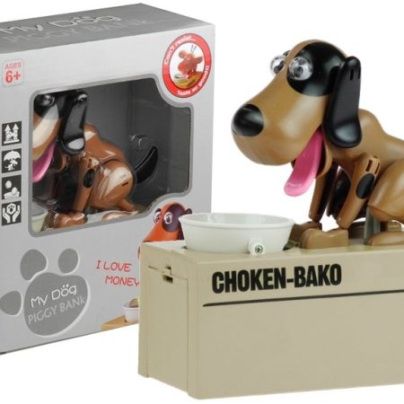 Piggy Bank Dog üvöltő érmék sötétbarna foltok