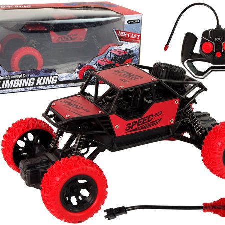 Piros terepjáró távirányítós elektromos autó R/C 1:18