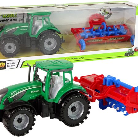 Piros traktor ekével