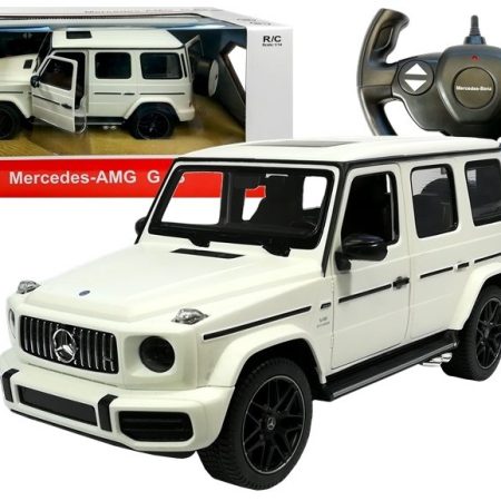 Távirányítós Mercedes G63 Rastar elektromos autó fehér színben
