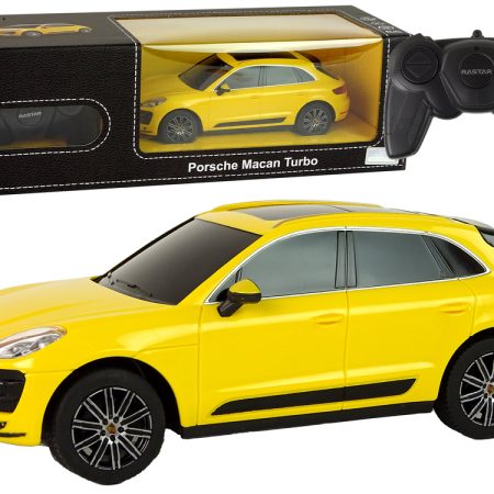 Elektromos autó R/C Porsche Macan Turbo 1:24 Rastar élénk sárga színben