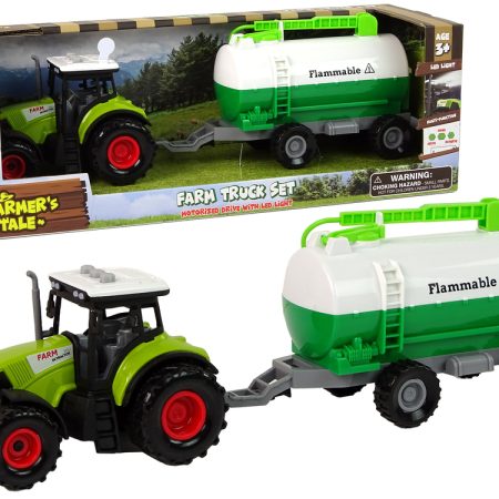 Elektromos játéktraktor gyerekeknek tartályos pótkocsival - Farma