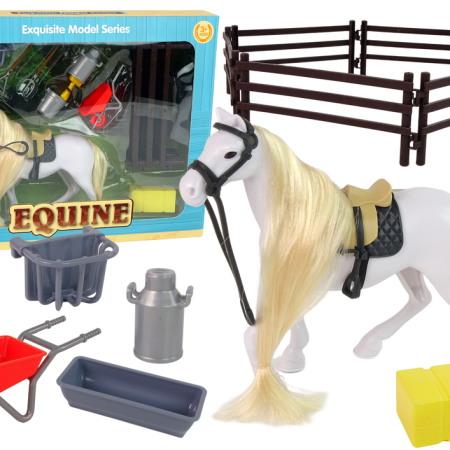 Lófigura - Ló ápolása tartozékokkal - Farm