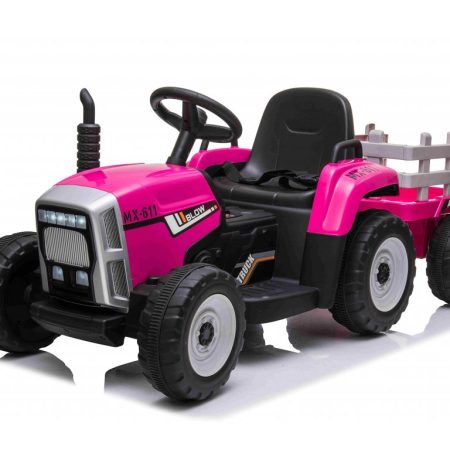 Elektromos traktor iparvágány T2 rózsaszín 12V7Ah EVA kerekekkel