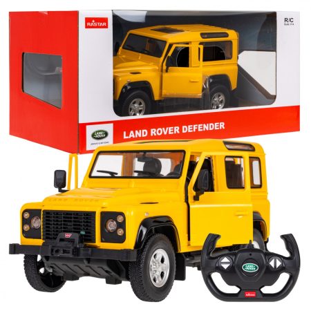 Távoli R/C autó Land Rover Defender Rastar 1:14 Sárga