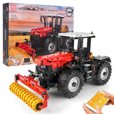 Építőkészlet távirányítós traktor 2716 alkatrész piros