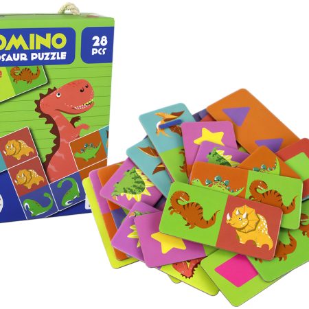 Kétoldalas puzzle DOMINO Dinosaurs 28 db