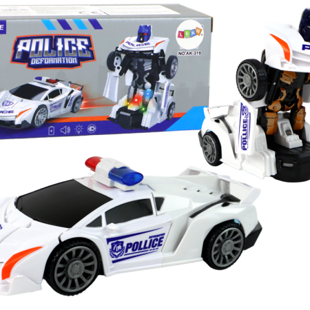 Auto-Robot Policeman White 2 az 1-ben átalakulás