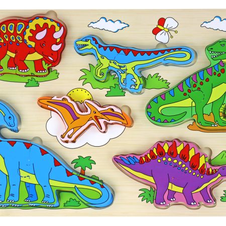 Wooden Puzzle 3D gyerekeknek kirakós játék kirakós dinoszauruszok 11 darab