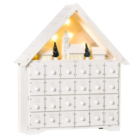 Adventi naptár 24 fiókkal és LED-fényekkel