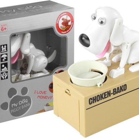 Cashbox Dog Eating Coins Money White