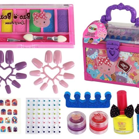 Beauty Kit bőrönd rózsaszín DIY smink köröm kiegészítők