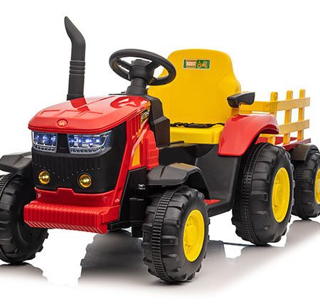 Gyermek elektromos traktor iparvágány 12V 7Ah piros