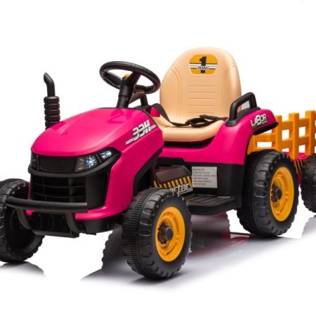 Gyermek elektromos traktor BBH-030 pótkocsival rózsaszín