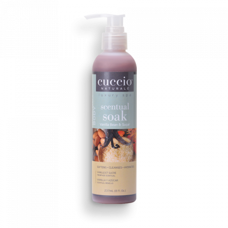 Cuccio 3in1 Tusfürdő Vaníliával és Cukorral - Scentual Soak Vanilla Bean & Sugar (237 ml)