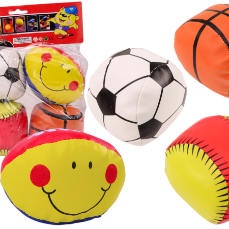 Puha sportlabdák kosárlabda rögbi futball baseball készlet 4 darabból