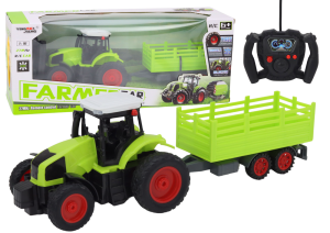 Távirányítós RC traktor pótkocsival 1:16 zöld