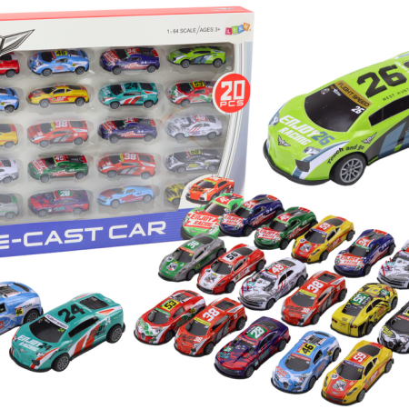 Sport versenyautó készlet 1:64 20 db