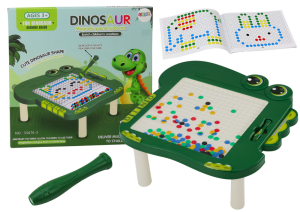 Oktató mágneses asztal táblával és dinoszaurusz puzzle-vel