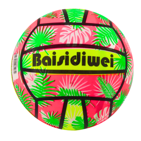 Gumigolyó levelekkel 24 cm rózsaszín
