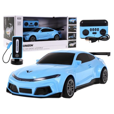 R/C távirányítós elektromos autó töltőállomással kék