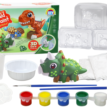 Kreatív művészeti készlet 3D gipsz dinoszauruszok színekkel