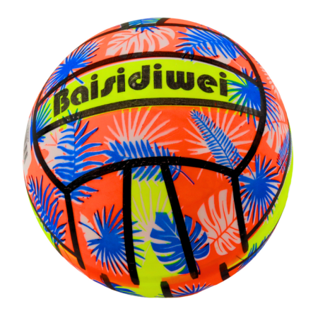 Gumigolyó levelekkel 24 cm narancssárga