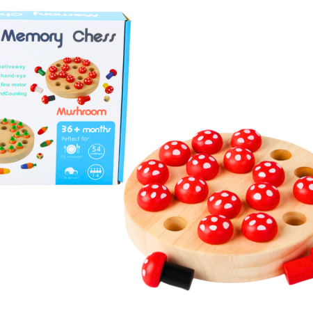 Fából készült gombagomba memória sakkjáték