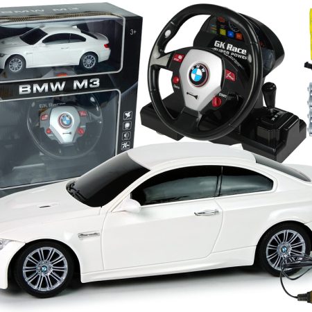 Távirányítós autó R/C BMW M3 1:18 hanggal és fehér fényekkel
