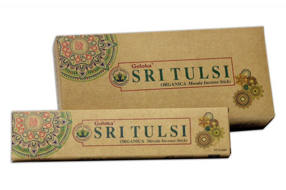 Goloka Sri Tulsi - Szent Bazsalikom - Organikus sorozat Masala Füstölő