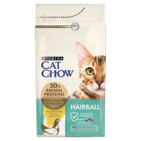 CAT CHOW Hairball Control Csirkében gazdag száraz macskaeledel 15 kg