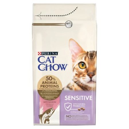 CAT CHOW Sensitive Lazacban gazdag száraz macskaeledel 15 kg