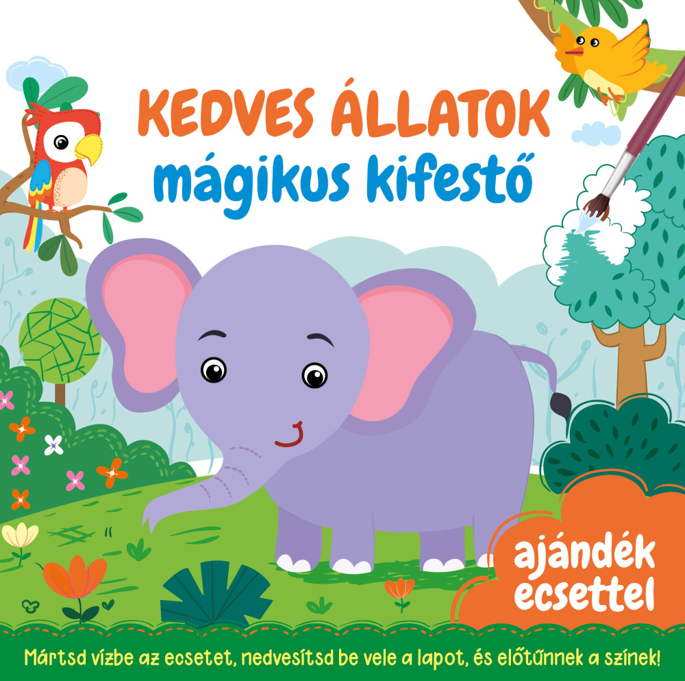 Kedves állatok - mágikus kifestő - ajándék ecsettel