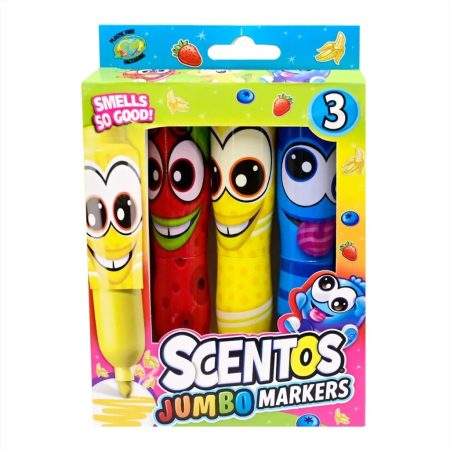 Scentos: Jumbo széles hegyű illatos filctoll 3 db-os - kék