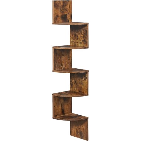 Zigzag sarokpolc 5 szintes fali polc