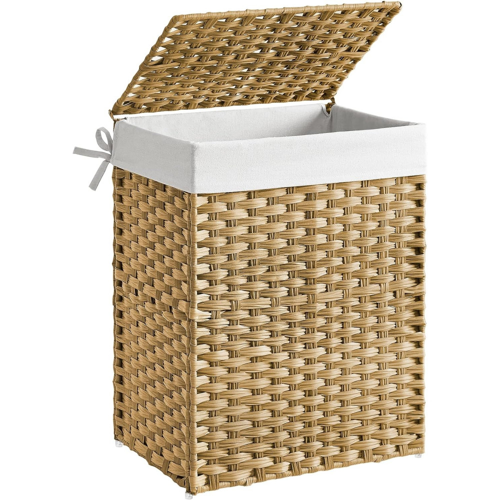 Kézzel fonott rattan szennyeskosár