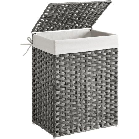 Kézzel fonott rattan szennyeskosár