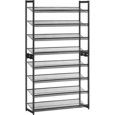 Cipőtartó polc 2x4 szintes fém háló polcokkal