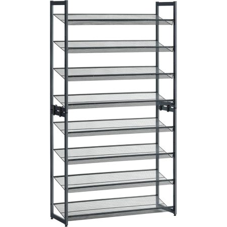 Cipőtartó polc 2x4 szintes fém háló polcokkal