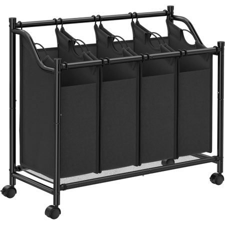 Szövet szennyeskosár 4 kivehető zsákkal 4x35L