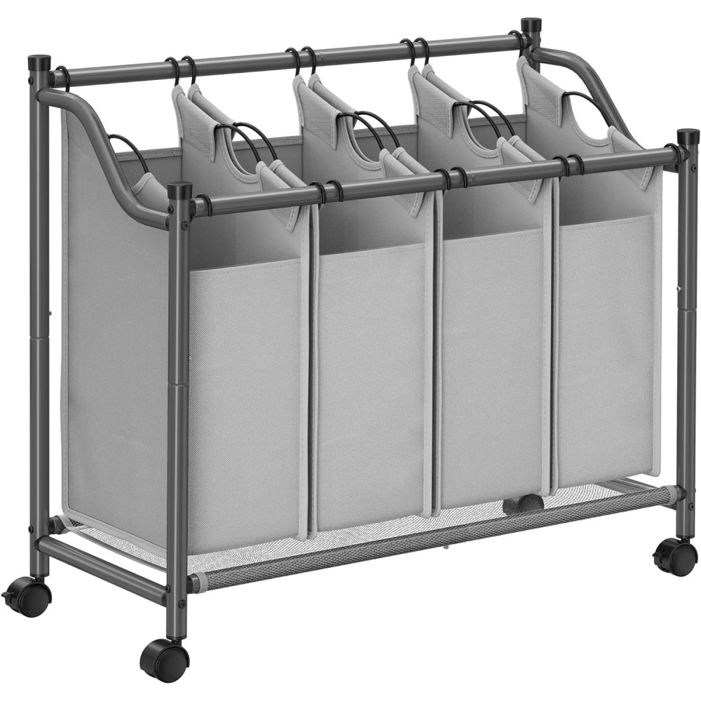 Szövet szennyeskosár 4 kivehető zsákkal 4x35L