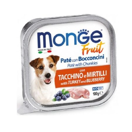 Monge Dog Fruit Paté & Chunkies Pulyka - Áfonya 32x100g