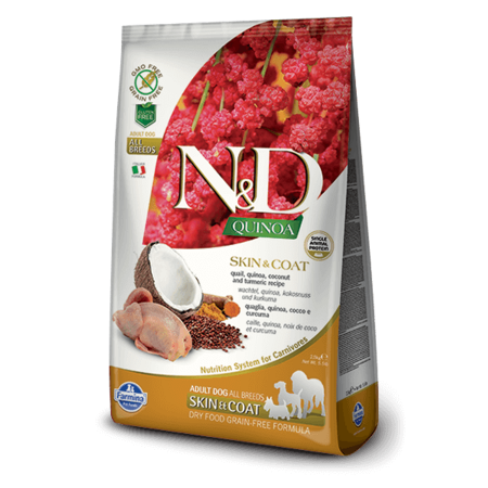 N&D Dog Grain Free Quinoa Skin&Coat Fürj 2x 7kg